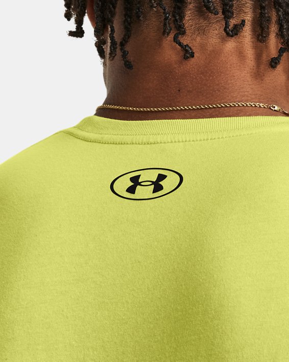 Men's UA Sportstyle Left Chest Short Sleeve Shirt in Yellow image number 3